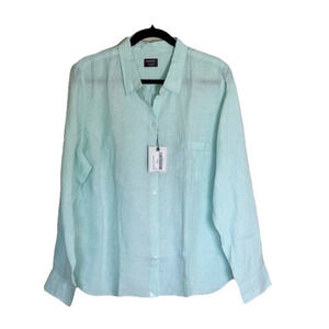 UNTUCKit Women’s Linen Button Down Shirt Blush Green Size 18 Regular NWT